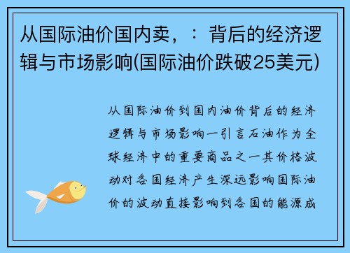 从国际油价国内卖，：背后的经济逻辑与市场影响(国际油价跌破25美元)